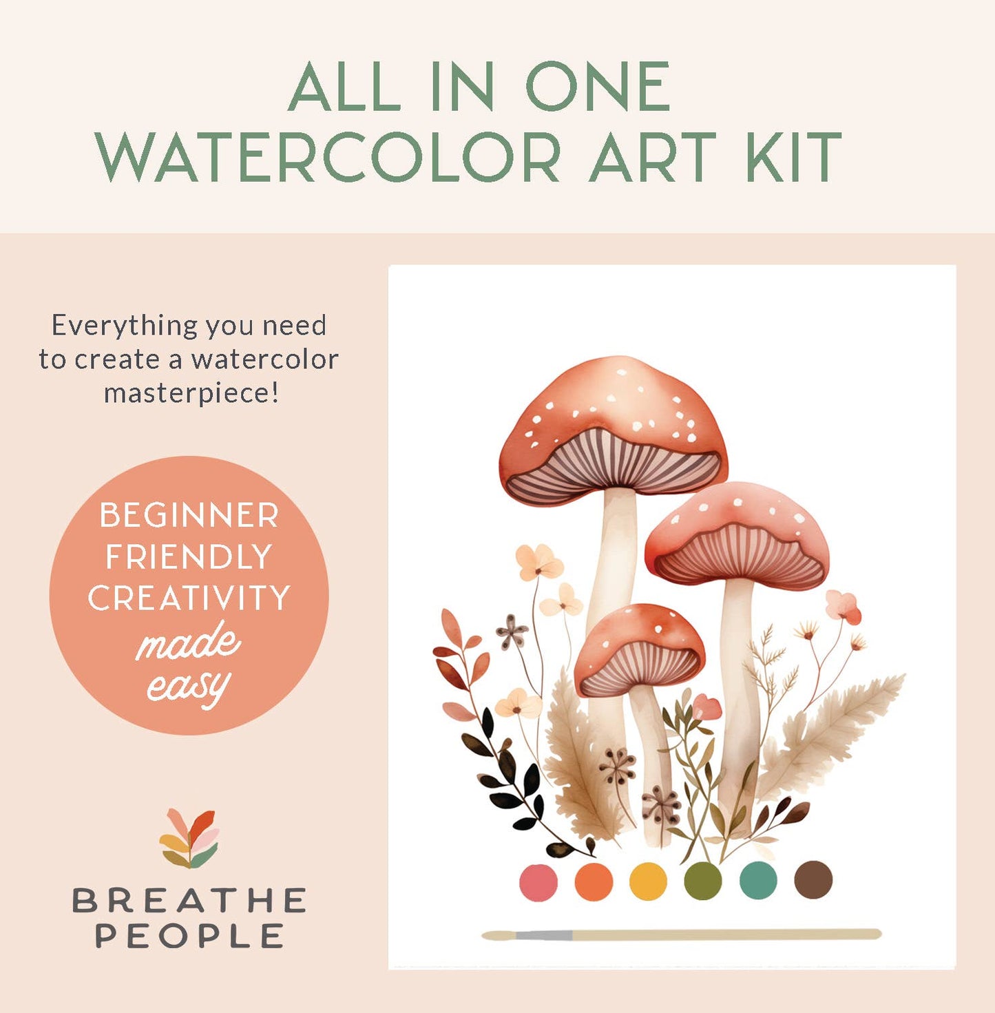 All-In-One Watercolor Kit - Mushroom Forest