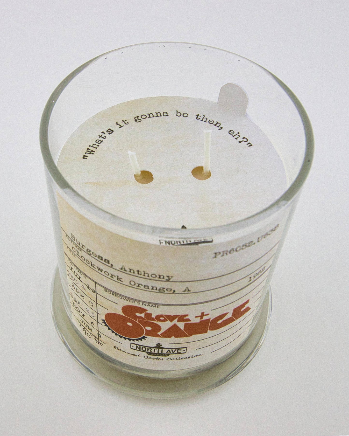 Banned Book Candle / A Clockwork Orange / book themed candle