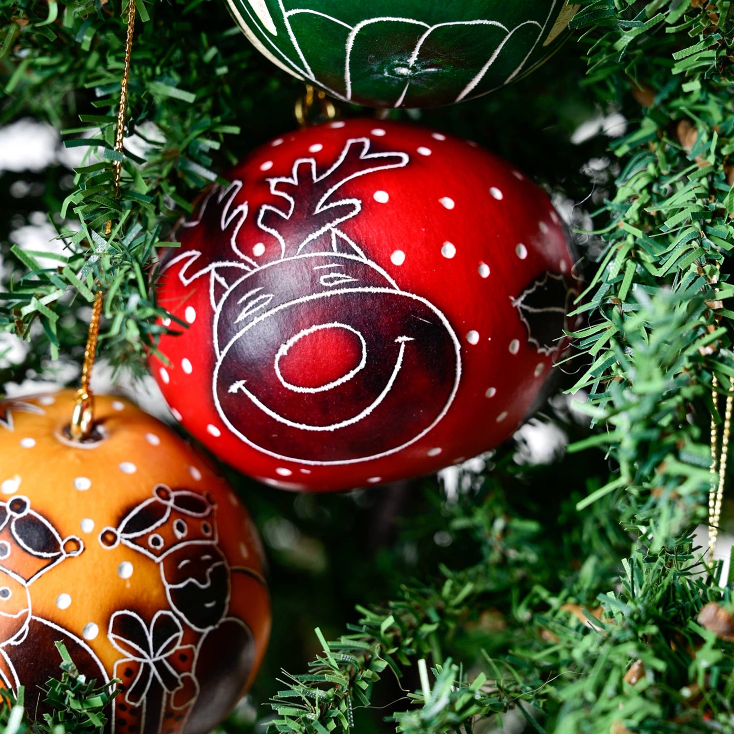 Rudolph Mini Gourd Ornament - Christmas Tree Decoration