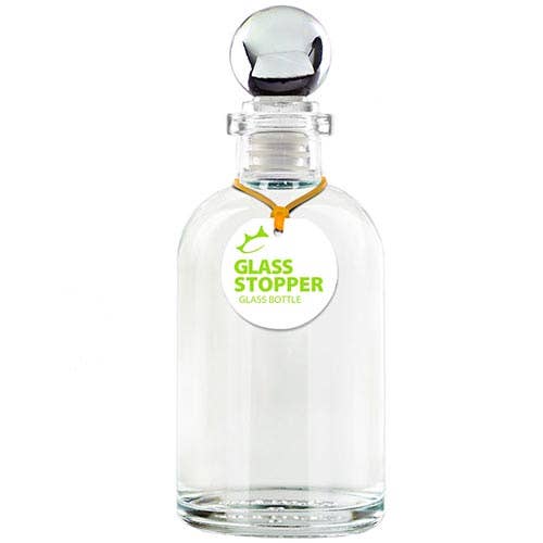 Apothecary 8 Oz Recycled Glass Bottle W/ Glass Top