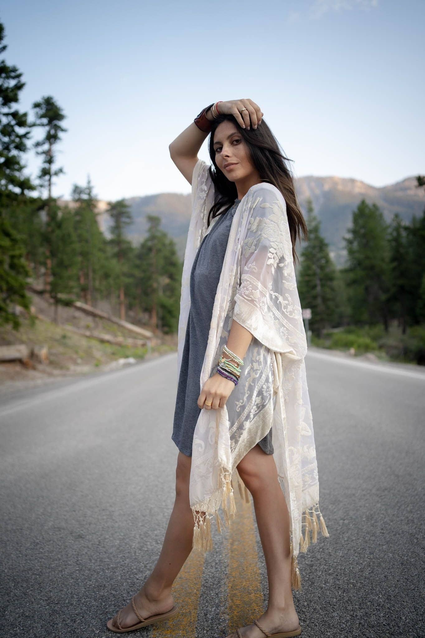 Winter Favorite: Crushin' On You Velvet Kimono - Nude