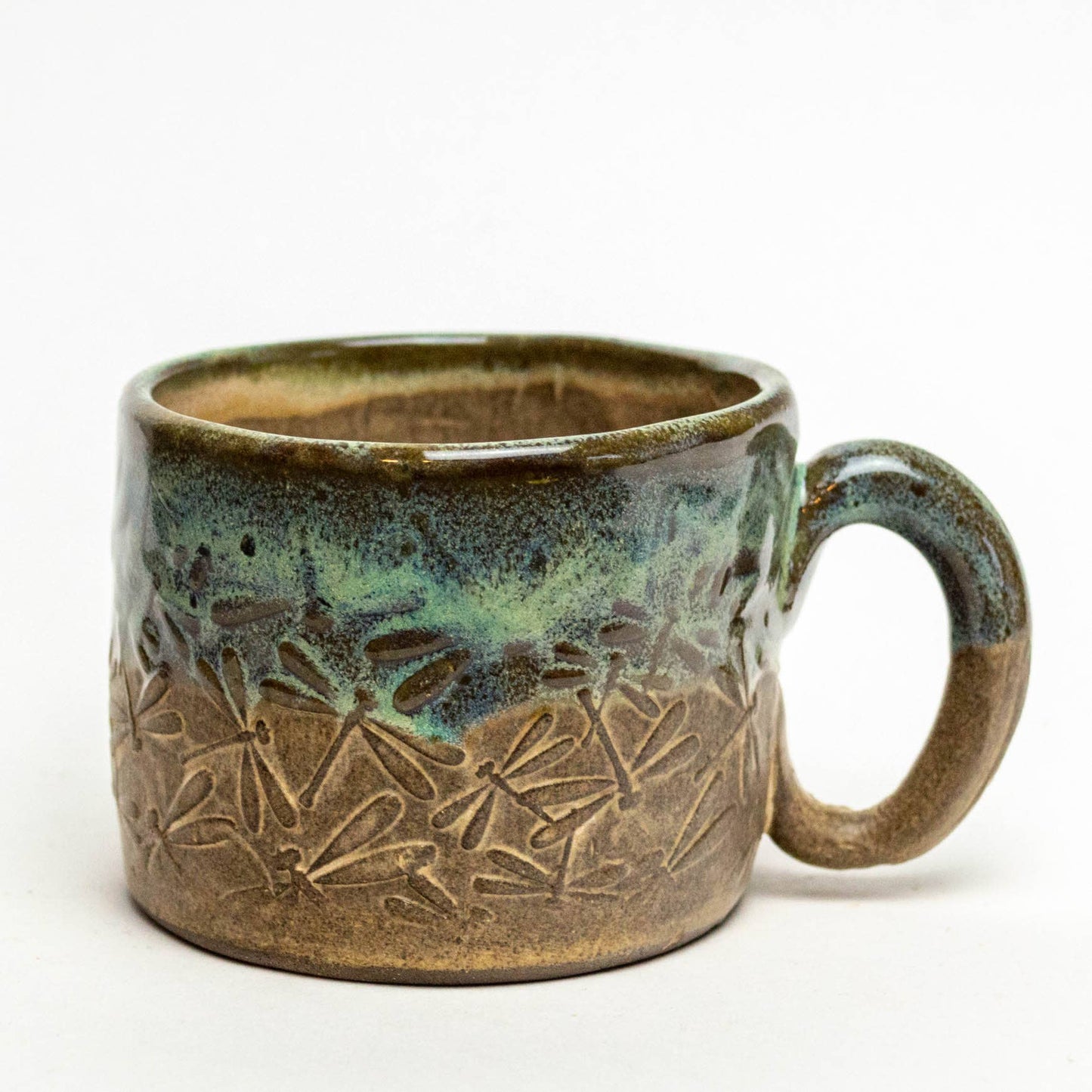 Green Dragonfly  Handmade Mug