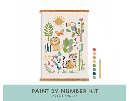 Jungle Adventure Paint-by-Number Kit for Kids