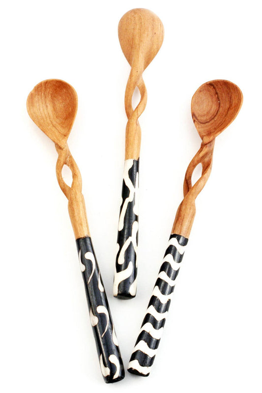 Hand Carved African Twisted Sugar Spoon